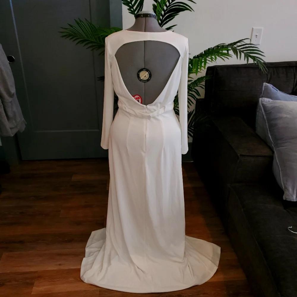 H&M Women's V-Neck Maxi Dress, White (Size L) - Picture 2 of 4